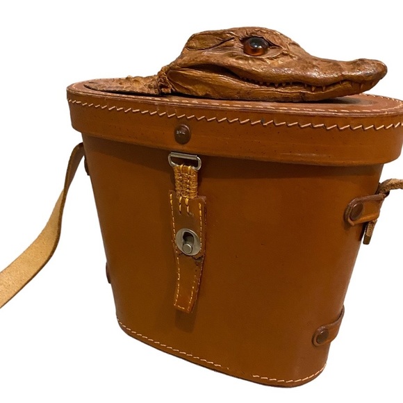 Vintage Binoculars Case Bag with Alligator head Made in Japan - Picture 5 of 7